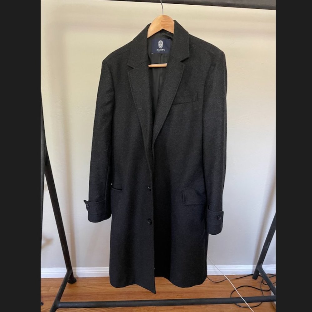 Lands End Large Tall Overcoat - Charcoal